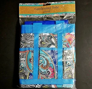 Chico's Gardening Tote Carryall Paisley Multi Pocket Blue Foldable Crafters NWT! - Picture 1 of 5
