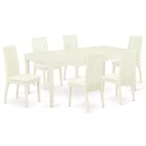 Dining Room Set Linen White, DOIP7-LWH-C - Picture 1 of 4