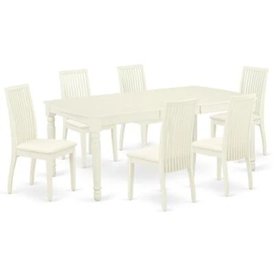 Dining Room Set Linen White, DOIP7-LWH-C - Image 1 of 4