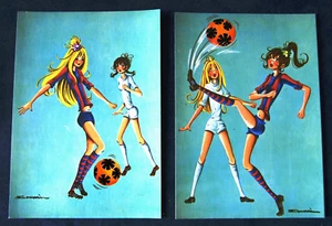LOT de 2 CARTES / FOOTBALL FEMININ / REAL MADRID FC BARCELONE - Picture 1 of 1