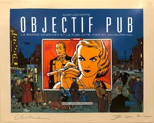 CHALAND + FLOC'H AFFICHE OBJECTIF PUB SIGNÉE PAR LES DEUX AUTEURS 1986 - Bild 1 von 1