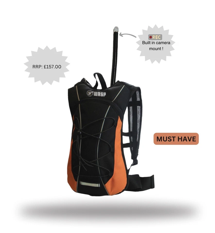 WASPCAM EXTREME BACKPACK | Backpack + Pole For Recording Power Sports | RRP £150 - Image 1 of 3