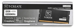 Team Group 32GB DDR5 5200MHz SODIMM T-Create Laptop RAM 2Rx8 CTCCD532G5200HC42 - Picture 1 of 2