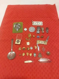 Lot of pins School Military Belt Clip Knifes Clan Crest Badge Legion Buttons F-S - Picture 1 of 19
