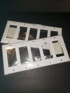 Preferred Industries #2499737- 5 Gang Decor White Wallplate W/Screws - Picture 1 of 3