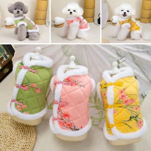 Puppy Chinoiserie New Year Clothes Dog Cat Thicken Festive Tang Costumes Soft - Picture 1 of 21