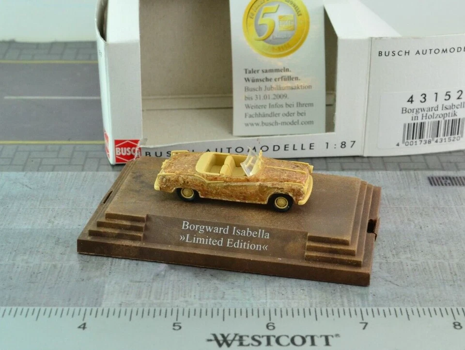 Busch 43152 Old Timer Borgward Isabella in "Wood" 1:87 Scale HO  - Image 1 of 2