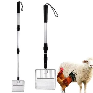 Cat Litter Scoop Telescopic Handle Adjustable Chicken Coop Rake Sifting Shovel - Picture 1 of 16
