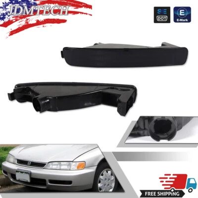 Luces de señalización de parachoques delanteras negras ahumadas DEPO US Spec para Honda Accord 1996-1997 Foto 1 de 4