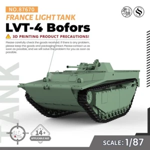 SS87670 1/87 HO Scale Railway Military Model Kit France LVT-4 Bofors Light Tank - Picture 1 of 5