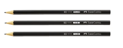 12 x Faber-Castell Bleistifte 1111 schwarz HB, B, 2B Härten wählbar - Bild 1 von 2