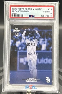 2024 Topps Black & White - Jackson Merrill #25 Blue /49 (RC) - Picture 1 of 2