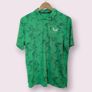 Castore Men’s Golf Short Sleeve Geo Printed Polo Lime Medium  - Picture 1 of 10