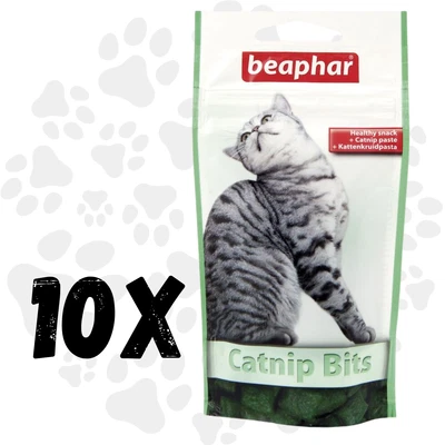 CATNIP BITS Beaphar 10 x 35g - Tasty Cat Treats with Catnip Paste Filling Snacks - Image 1 of 3