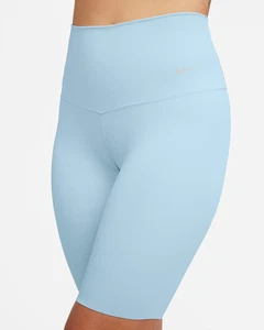 Nike Zenvy Women's High-Waisted 8" Biker Shorts XS Light Blue DQ6003-441 NWT $60 - Picture 1 of 6