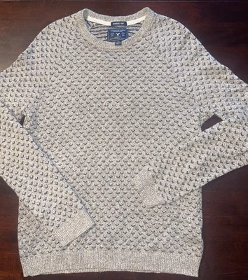 Suéter American Eagle Seriously Suave Mezcla de Lana Ojo de Pájaro Beige Hombres Talla Pequeña Foto 1 de 4