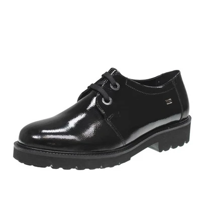 Valleverde Stringate In Pelle Vernice Nero - Donna Scarpe Stringate Basse - Immagine 1 di 3