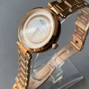 Orologio Donna Originale Rotante NOS Designer MOP Oro Rosa Cristallo revisionato - Foto 1 di 15