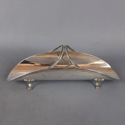 Porta Grissini Argento 800 Punzonato Design Moderno Stile Vassoio Vintage 1970 - Immagine 1 di 4