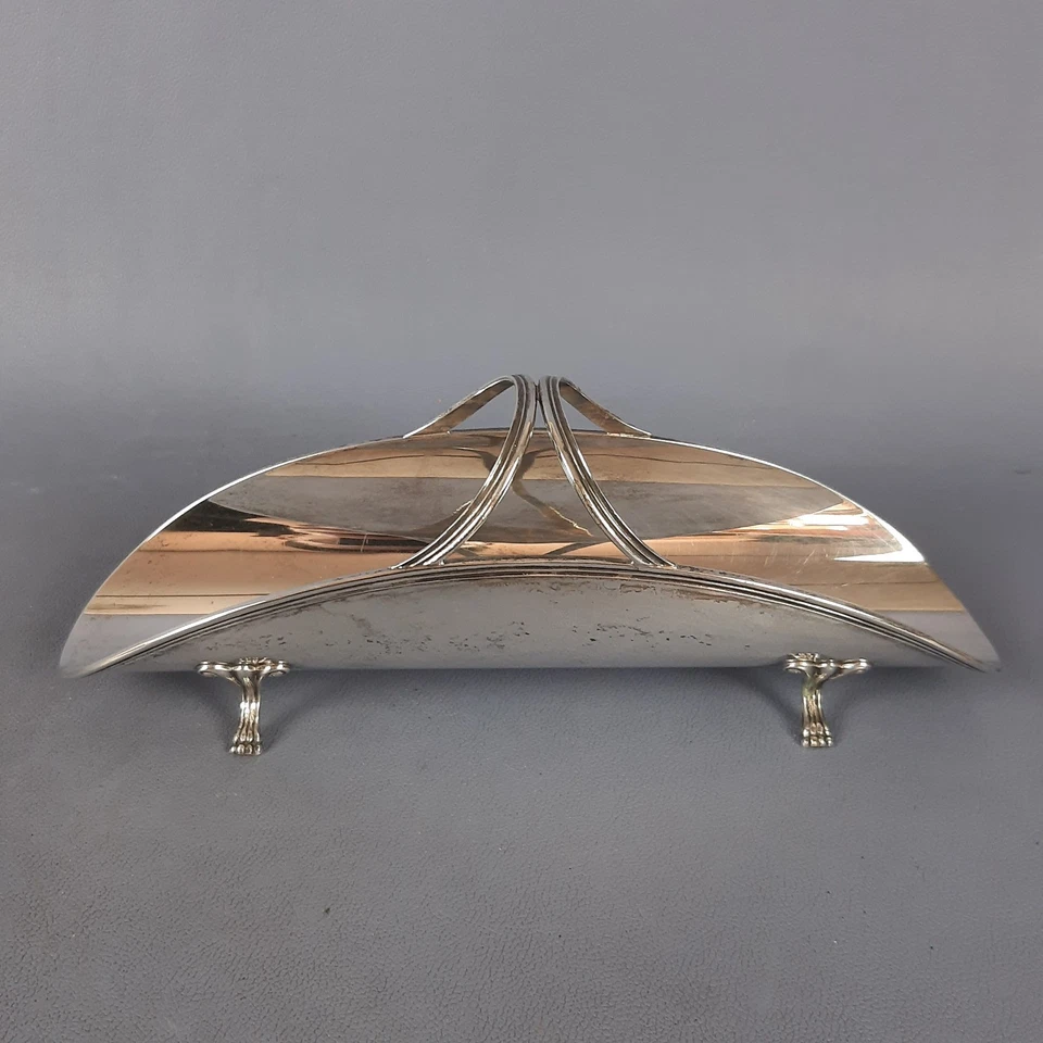 Porta Grissini Argento 800 Punzonato Design Moderno Stile Vassoio Vintage 1970 - Immagine 1 di 4