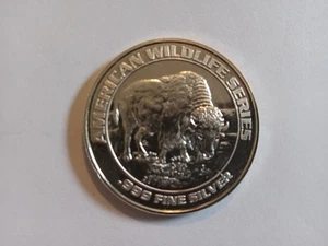 Ficha de casino de bingo American Wildlife Buffalo Foxwoods 1993 0,65 oz plata 999 - Imagen 1 de 2