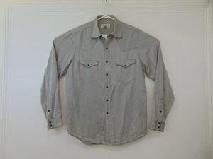 Ryan Michael Mens Medium Silk Blend Pearl Snap Shirt Grey Western Cowboy - Picture 1 of 6