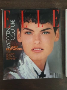 RARE ELLE US April 1990 LINDA EVANGELISTA Tatjana PATITZ Claudia SCHIFFER Naomi  - Picture 1 of 1