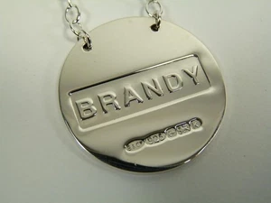 BROADWAY & Co - Sterling Silver - Heavyweight DECANTER / Wine Label - BRANDY - Picture 1 of 5
