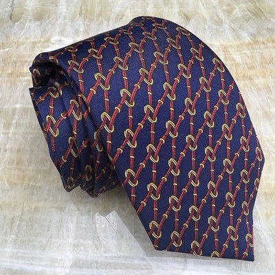 Vintage Firenze Multicolored Link Motif Necktie Silk Handmade England - Image 1 of 4