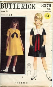 Butterick 3379 Extra Quick N Easy Einteiler Kleid Schnittmuster für Mädchen Größe - Bild 1 von 4