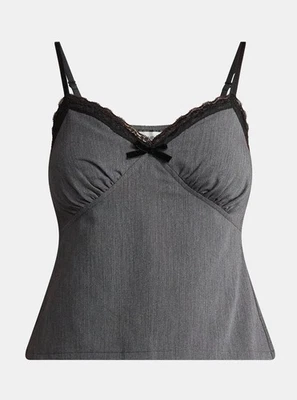 Camiseta sin mangas No Boundaries para mujer talla XXL carbón Sweetheart correas ajustables nueva Foto 1 de 4