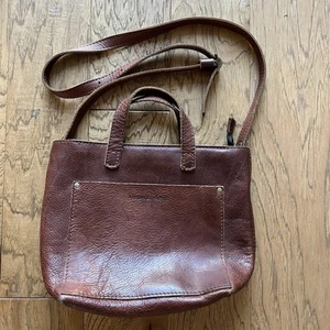 Portland Leather Goods Crossbody Mini Tote Bag Nutmeg Brown Pebble Leather - Picture 1 of 10