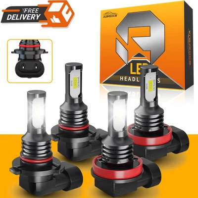 For Ford Ranger 2019-2022 LED Headlight Bulbs 4-Pack Hi/Lo Beam Ultra White - Image 1 of 4