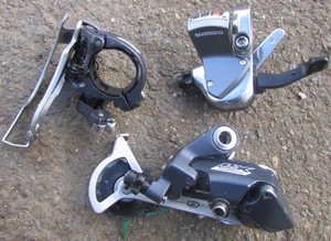 Lote de trabajo de desviadores delanteros traseros y palanca de cambios Shimano piezas de bicicleta incl DEORE LX - Imagen 1 de 3