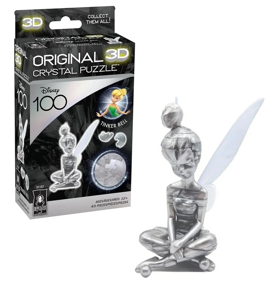Disney 100 BePuzzled Disney Platinum Tinkerbell Original 3D Crystal Puzzle