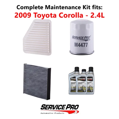 2009 Toyota Corolla 2.4L Complete Air, Oil & Cabin Filter Kit (5W-20) Foto 1 de 4