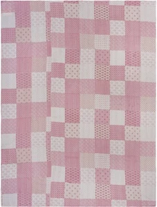 Pink Knitted Cotton Geometric Throw - Picture 1 of 5