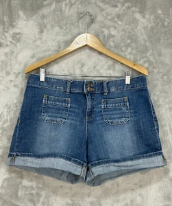 Vintage Tommy Hilfiger Women Blue Denim Casual Jeans Shorts Size 14 100% Cotton - Picture 1 of 5