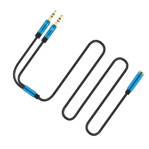 Headphone Mic Splitter for Pc Headphones Headset Adapter Earphones - Picture 1 of 11