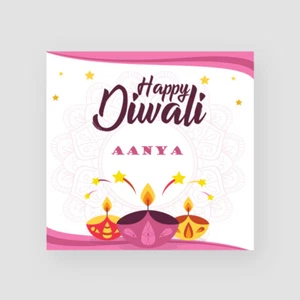 Tarjeta Happy Diwali Personalizada Hecha a Mano - Divali, Hindú, Ganesh Festival Light - Imagen 1 de 6