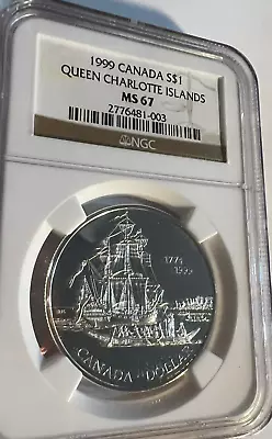 1999 Canada $1 Queen Charlotte Islands MS 67-High End Mirrors-VERY HARD TO FIND! - Image 1 of 4