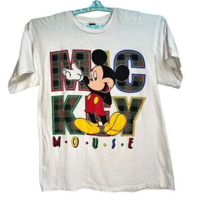 VTG Disney Mickey Mouse Unlimited Mouse Mens Graphic T-Shirt Plaid 90s One Size - Image 1 of 4