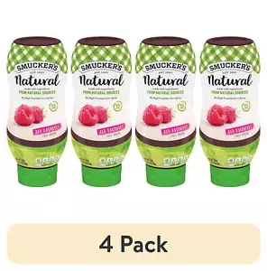 (4 pack) Smucker's Natural Red Raspberry Squeezable Fruit Spread, 19 Ounces,NEW - Picture 1 of 9