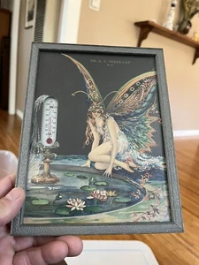 Vintage Art Deco Framed The Fountain Of Love Tsanya thermometer Western litho Co - Picture 1 of 6