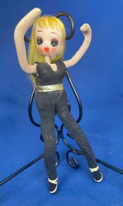 Vintage Ballerina Stockinette Girl Doll Poseable Blonde Painted Face Dancer HTF - Imagen 1 de 13