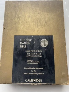 Cambridge Apple Red Bible Large Print Water Buffalo Calfskin Leather NEB II - Picture 1 of 11