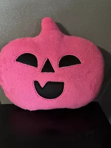 HOT PINK Pumpkin Shaped Shearling Halloween Pillow Target Hyde & EEK 16” x 14.5” - Picture 1 of 2