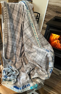 Hand Crafted New Fleece Throw Travel Lap Carseat Stroller Crib Sofa Great Gift! - Image 1 of 4