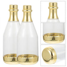 20 Mini Clear Plastic Bottles for Wedding Decoration (Golden)-RS