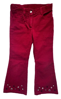 Pantalones de pana rojos de invierno Gymboree "Holiday Panda" con detalles de botón, niñas 6 Foto 1 de 2